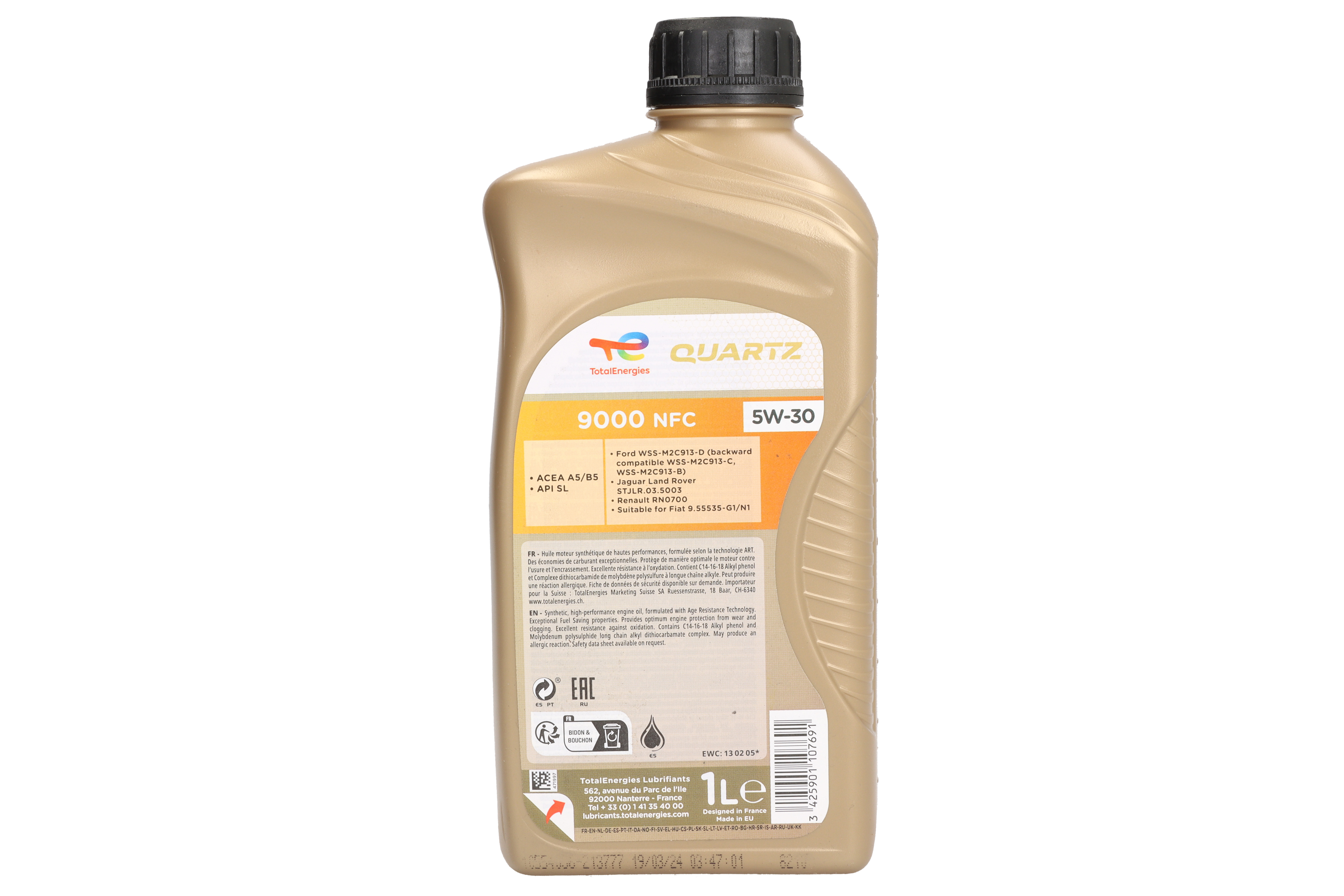 Моторна олива Quartz (1L) 5W30 ,API CF, SL, ACEA A5, B5, FIAT 9.55535 G1, FIAT 9.55535 N1, FORD M2C913 D, JAGUAR 03.5003, LAND ROVER 03.5003, VOLVO фото 12