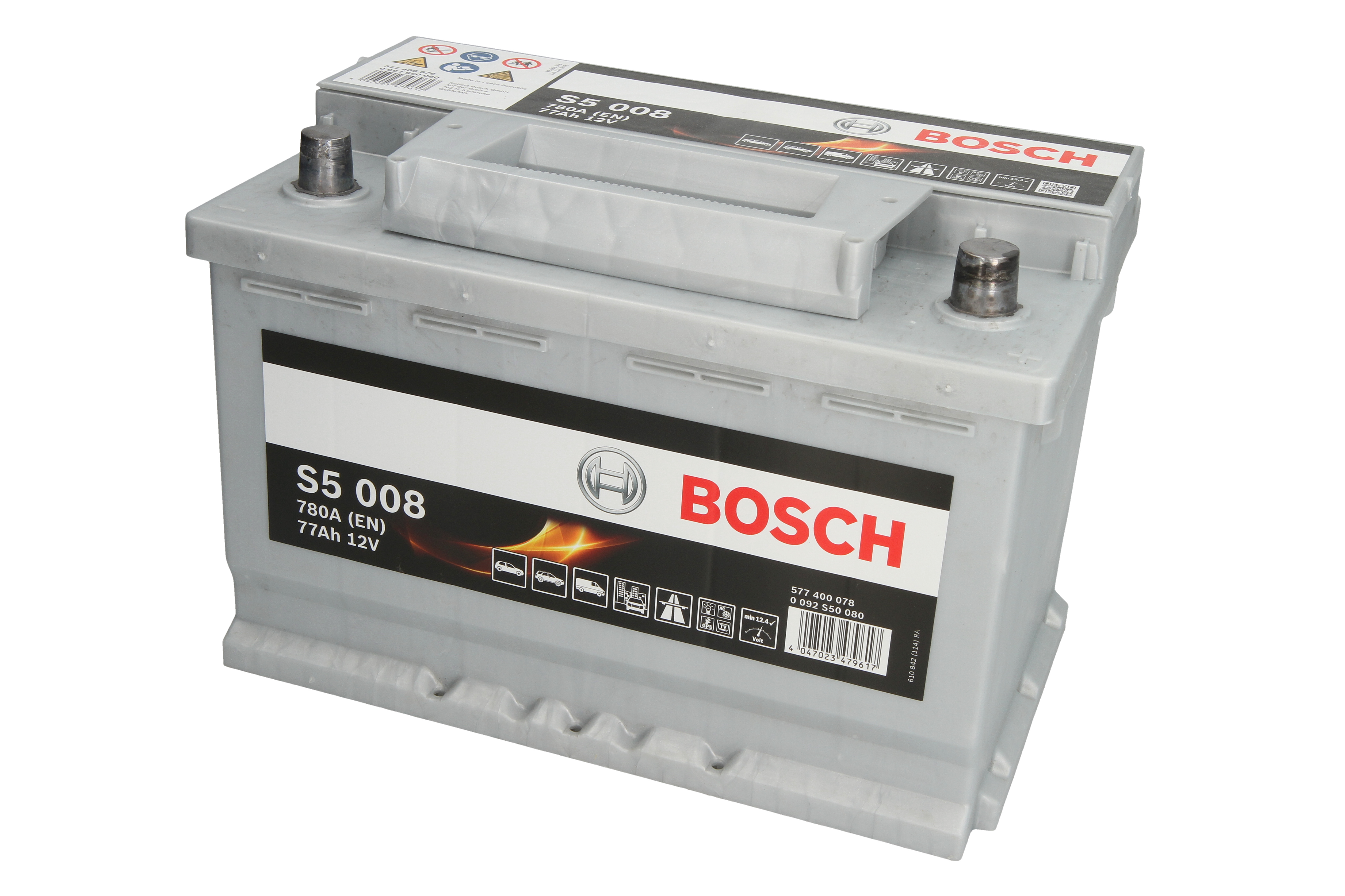 Акумуляторна батарея 77Ah/780A (278x175x190/+R/B13) Bosch фото 12