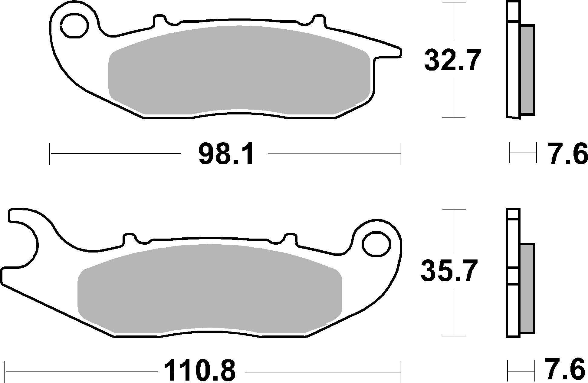 BREMBO sada brzdových destiček, kotoučová brzda DERBI MULHACEN 125 07-08, TERRA 125 ADVENTURE 07-08