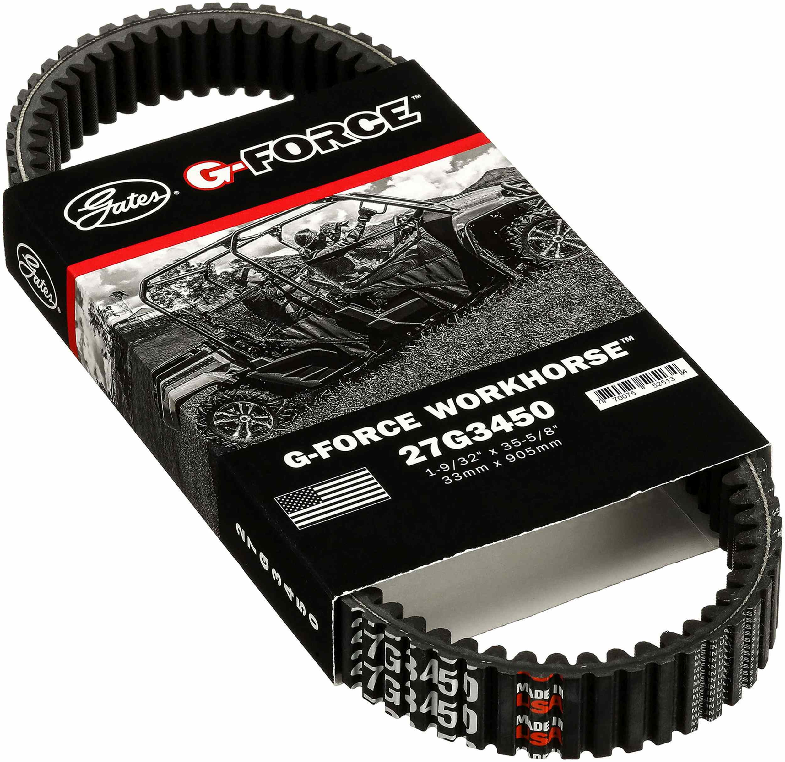 GATES hnací klínový řemen, variomatik SUZUKI LT-A 450X (KINGQUAD), 500XP (KING QUAD AXI POWER STEER.) 07-16 (27G3450, XTX2247, 9825-01083, 27601-11H00)