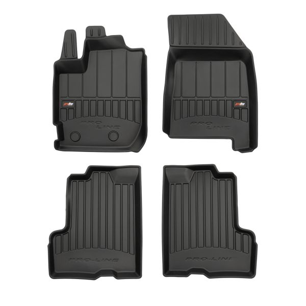 Set 5 covorase auto DACIA DUSTER (HM_) din 2016-2020, cu covoras tunel median, cauciuc, 4x Stickere auto cu DACIA