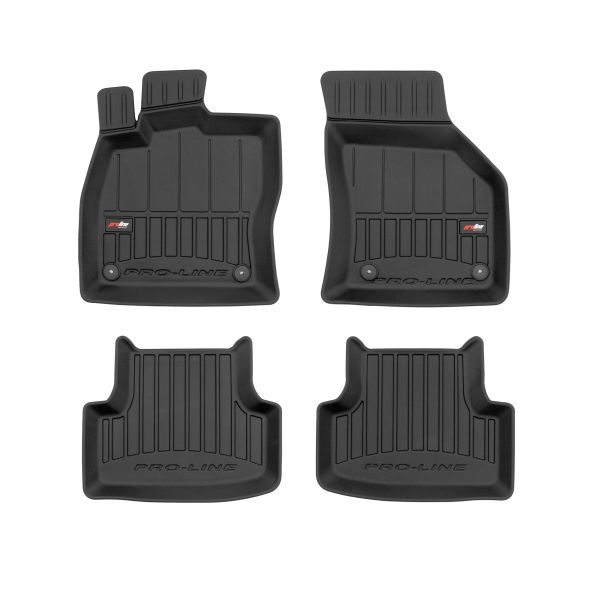 Set 5 covorase auto Volkswagen GOLF VII (5G1, BQ1, BE1, BE2) din 2014-2015, cu covoras tunel median, cauciuc, 4x Stickere auto cu Volkswagen