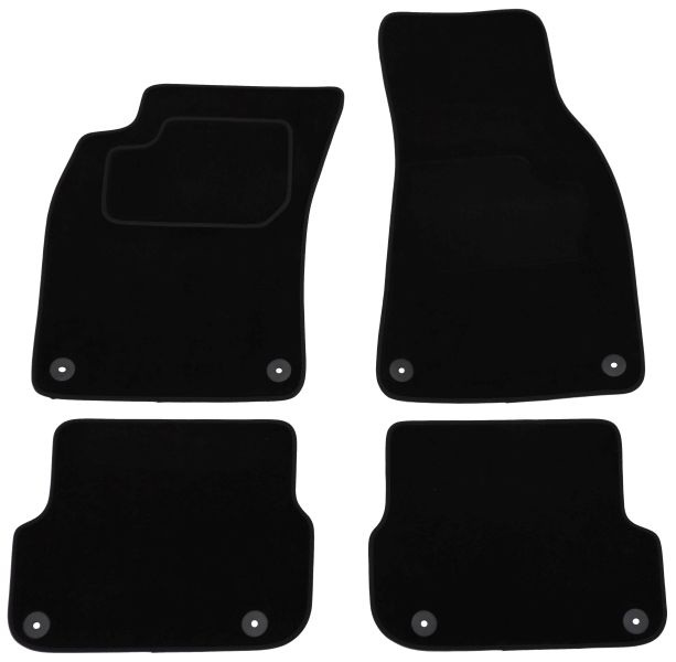 Set Covorase Auto Si Tavita Portbagaj AUDI A6 C6 (4F2) din 2004-2011, Cauciuc, Protectie Porbagaj, 4x Stickere auto cu AUDI