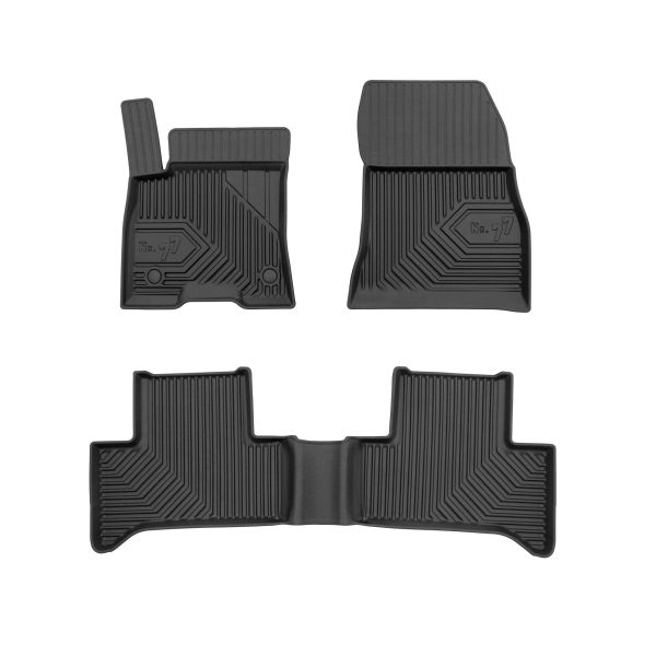 Set 5 covorase auto MERCEDES-BENZ EQA (H243) din 2010-2022, cu covoras tunel median, cauciuc, 4x Stickere auto cu MERCEDES-BENZ