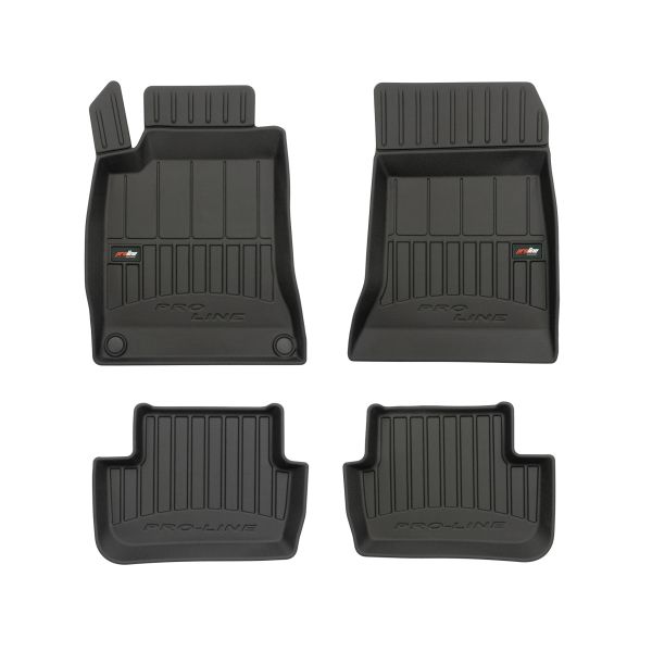 Set 5 covorase auto MERCEDES-BENZ CLA Coupe (C117) din 2017-2020, cu covoras tunel median, cauciuc, 4x Stickere auto cu MERCEDES-BENZ