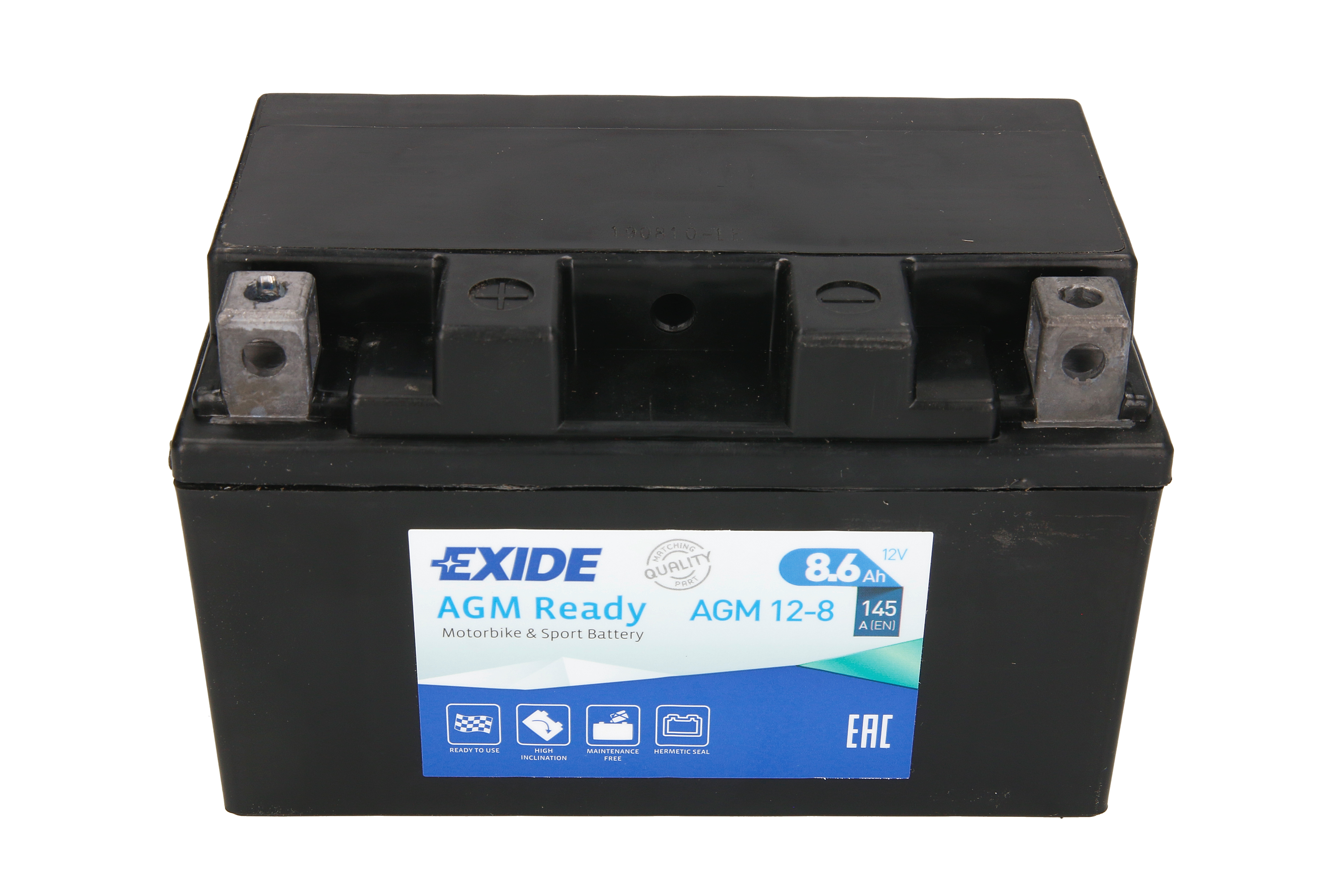 Акумулятор AGM EXIDE 12В 9Агод. 145А L+ Не обслуговується 150x90x95мм Пусковий YTZ10S-BS APRILIA RSV, TUONO, BMW S, BOMBARDIER QUEST, TRAXTER, HONDA CB, CBF, CBR, NTV, VFR, VT 50-1100 1987-2019 фото 3