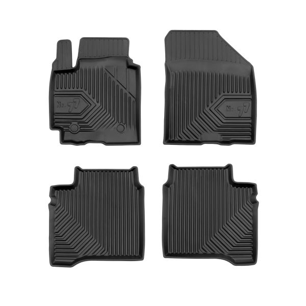 Set 5 covorase auto SUZUKI BALENO (FW, EW) din 2013-2018, cu covoras tunel median, cauciuc, 4x Stickere auto cu SUZUKI