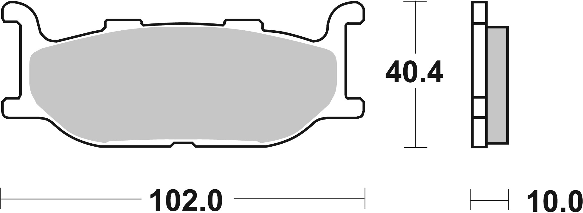 BREMBO sada brzdových destiček, kotoučová brzda YAMAHA XJ 900S (DIVERSION), 600S (DIVERSION) 92-03, XP 500 (TMAX) 01-03, XV 1600A (WILD STAR), 750 (VIRAGO), 1100 (VIRAGO), 535 (VIRAGO), 535DX (VIRAGO) 94-03, XVS 650 A (DRAG STAR CLAS.), (DRAG STAR) 97-07,