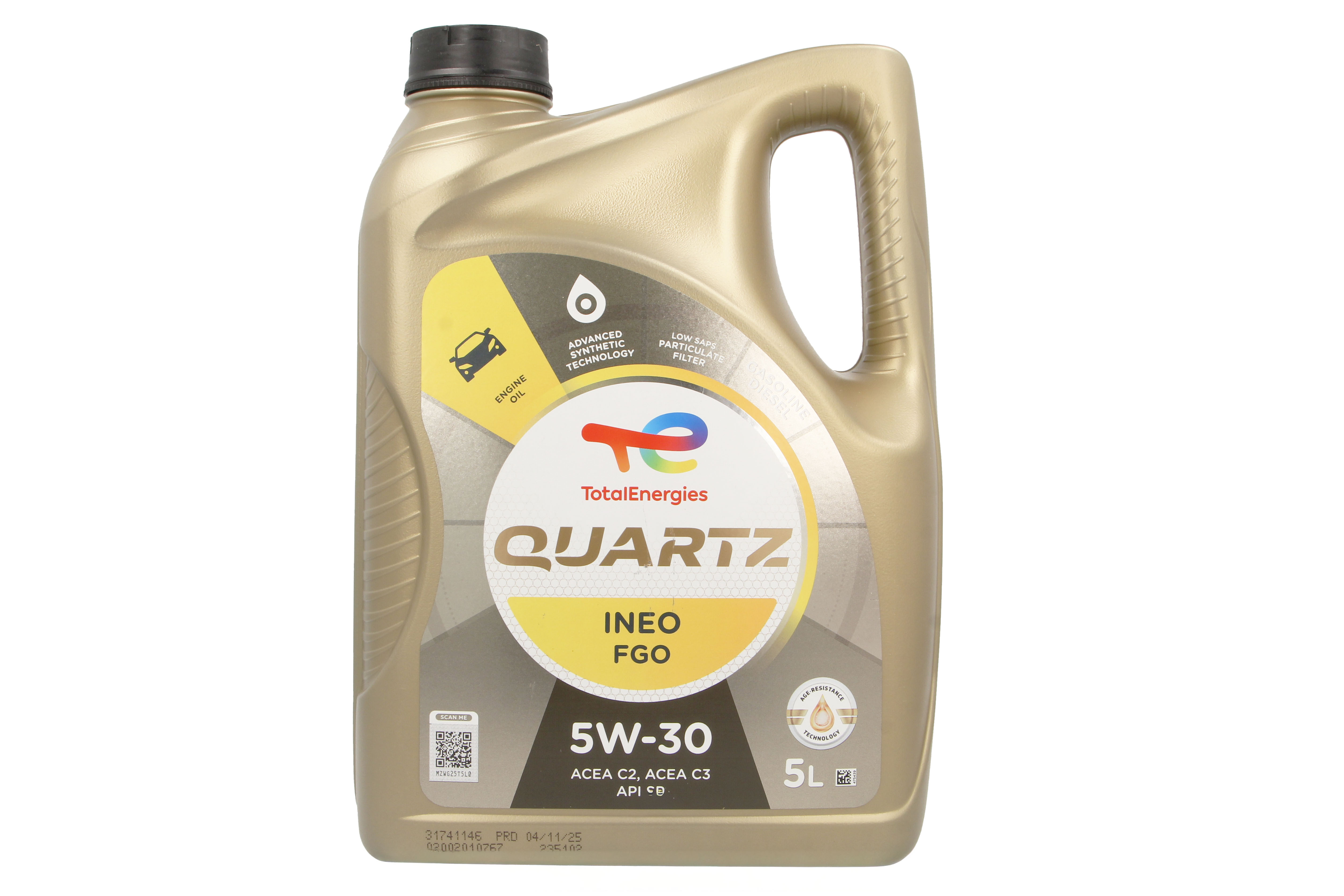 Моторна олива Quartz INEO (1L) 5W30 ,API SP, ACEA C2, C3, FIAT 9.55535 S1, HYUNDAI, IVECO 18-1811, KIA, MB 226.52, MB 229.31, MB 229.51, MB 229.52, PSA B71 2290, RENAULT RN 0700, RENAULT RN 0710, RENA фото 2