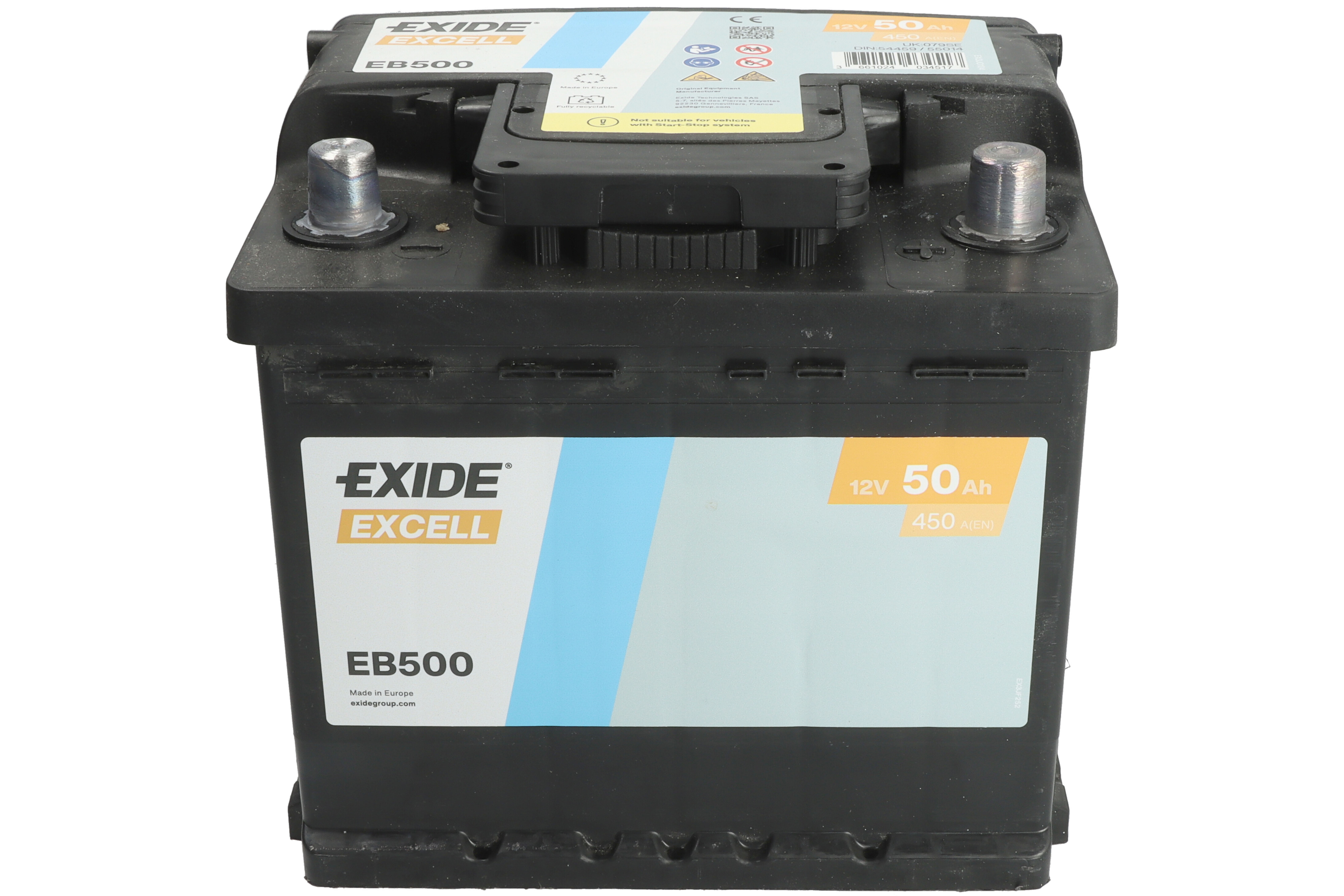 Акумуляторна батарея 50Ah/450A (207x175x190/+R/B13) Excell Exide фото 6