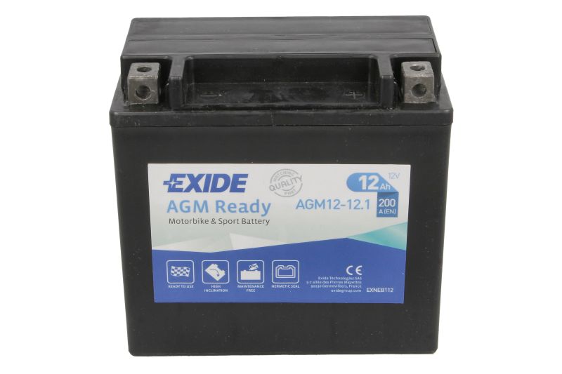 EXIDE startovací baterie BUELL 1125 1125 R, CR 08-10, HARLEY DAVIDSON XG 750 (STREET), 500 (STREET) 15-16, XL 1200V (SP. SEVENTY TWO), 1200X (FORTY EIGHT), 883L (SP. LOW), 883 (SPORTSTER), 883C (CUSTOM), 1200R (SP.ROADST.), 1200C (SP.CUST.), 1200R (ROADST