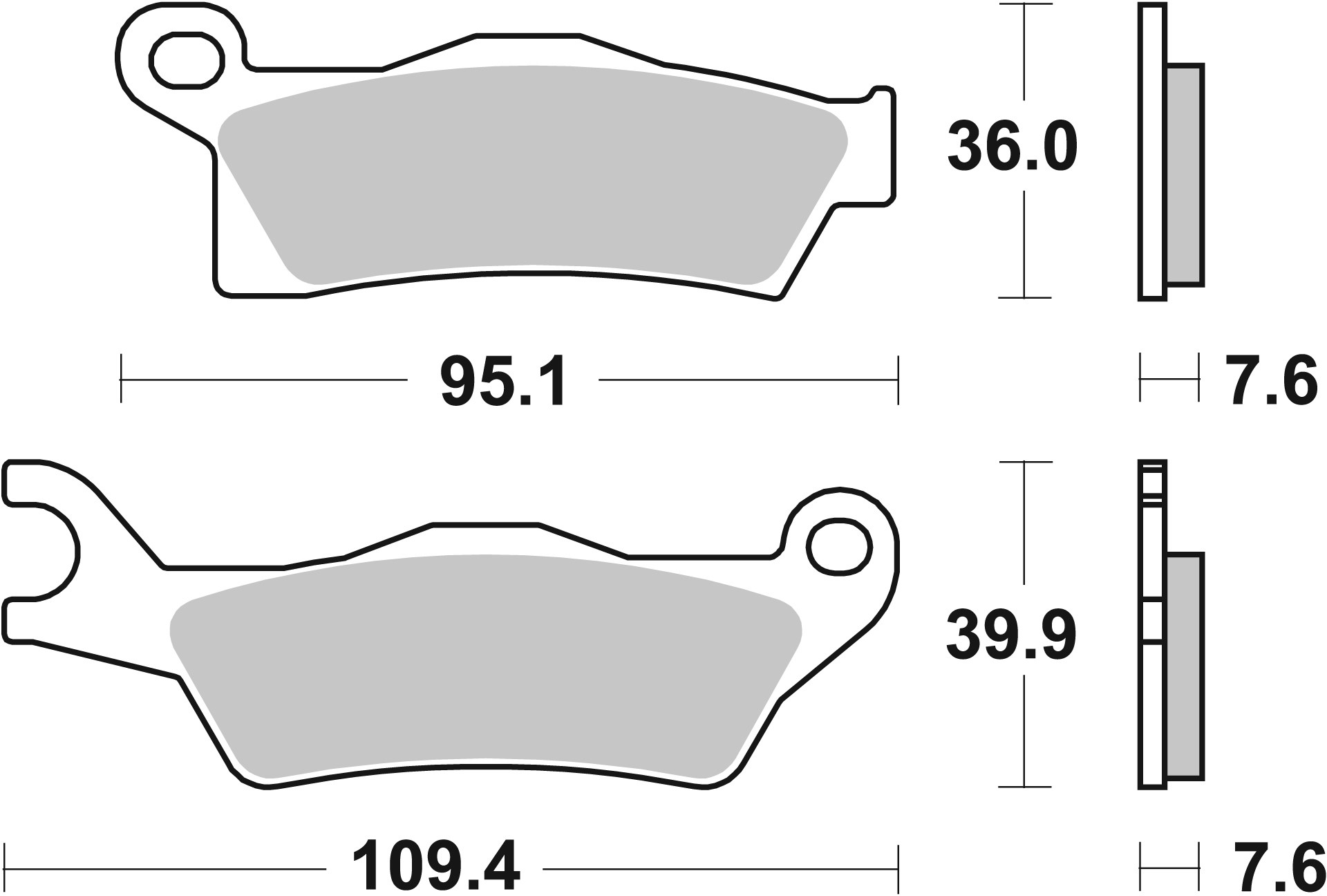 BREMBO sada brzdových destiček, kotoučová brzda BMW R 80 RT 82-84, CAN-AM OUTLANDER. 500 EFI 13-15, RENEGADE 500 EFI 10-15, SUZUKI GSX 400 FE (KATANA) 81-83