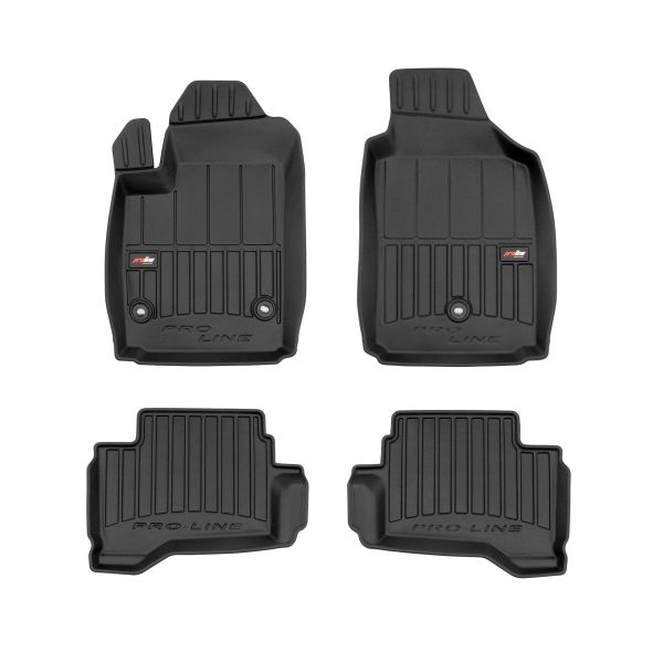 Set Covorase Auto Si Tavita Portbagaj FIAT 500 (312_) din 2007-2021, Cauciuc, Protectie Porbagaj, 4x Stickere auto cu FIAT