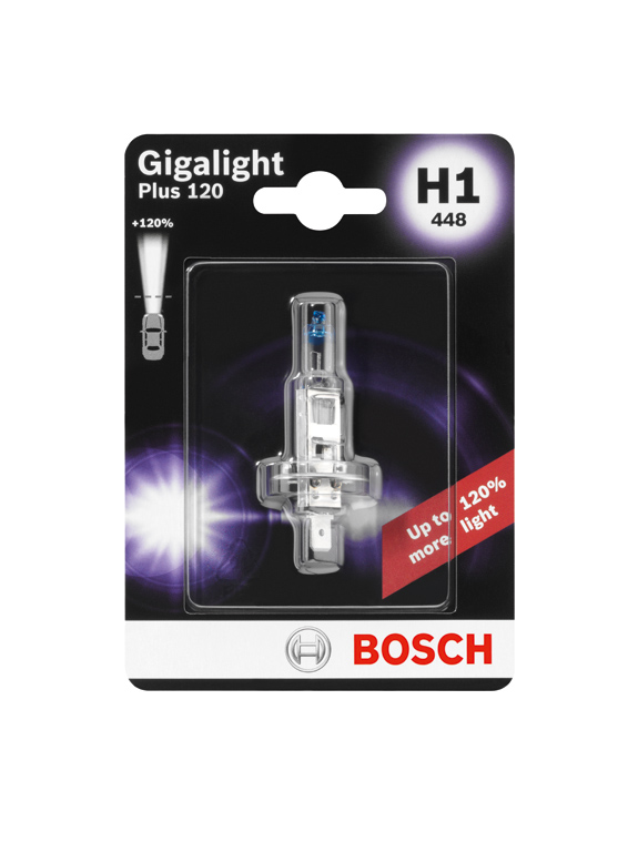 Автолампа H1 12V 55W P14.5s Gigalight +120% Bosch фото 7