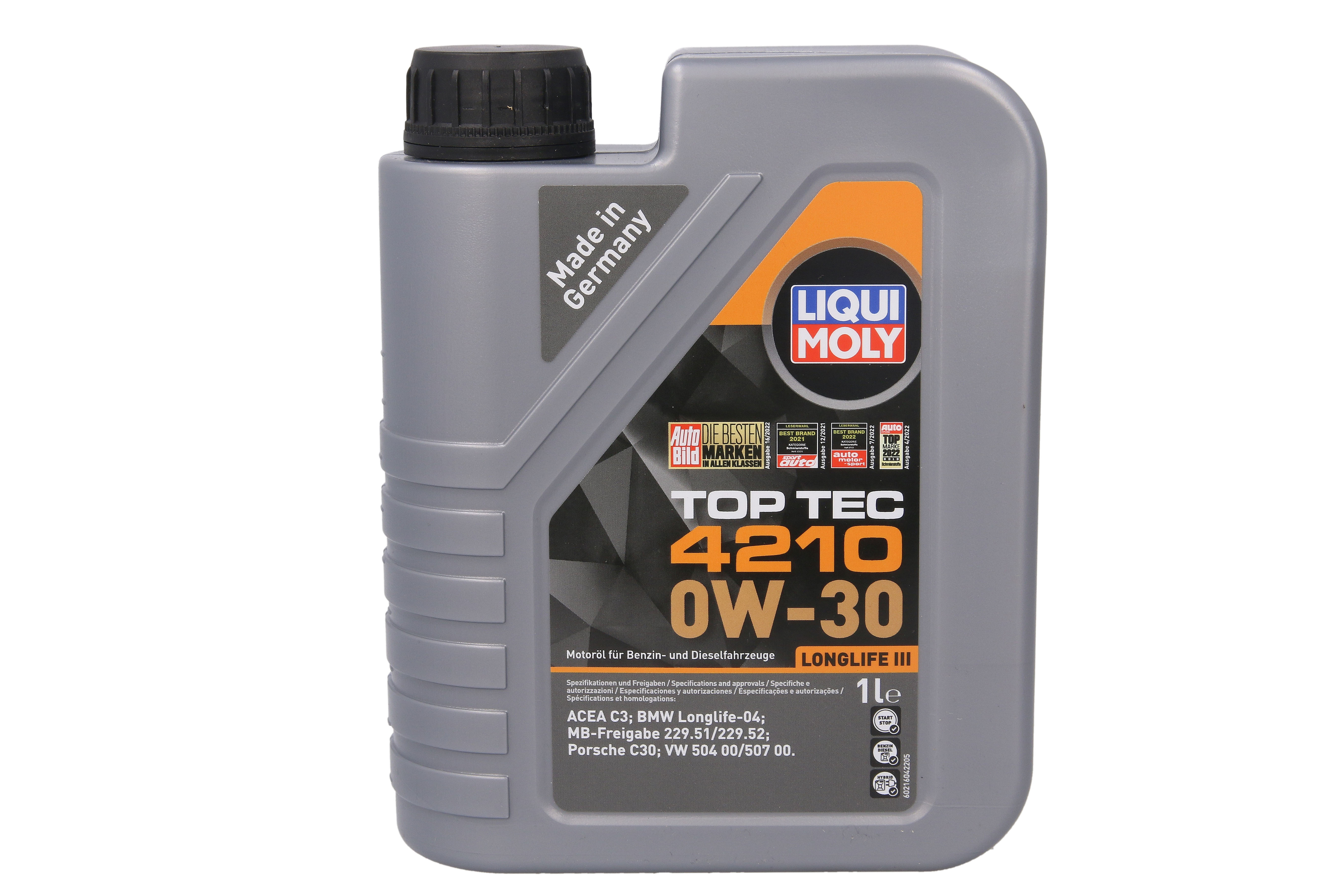 Моторна олива TopTec 4210 (1L) 0W30 , ACEA C3, BMW LL-04, MB 229.51, MB 229.52, PORSCHE C30, VW 504.00, VW 507.00 фото 2