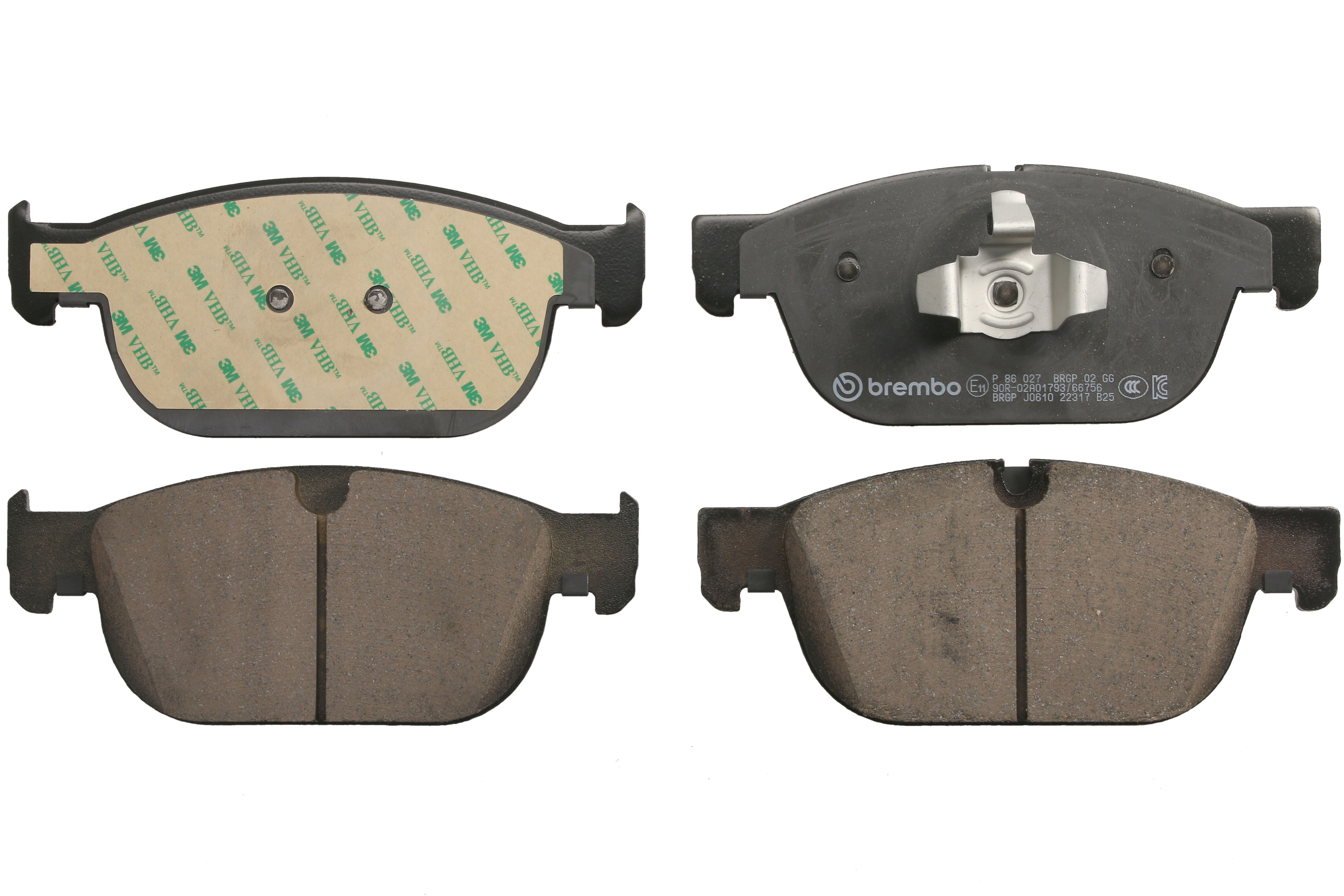 Колодки гальмівні дискові VOLVO XC90 II (256) 2.0 2014.09- BREMBO (P86027) BREMBO фото 3
