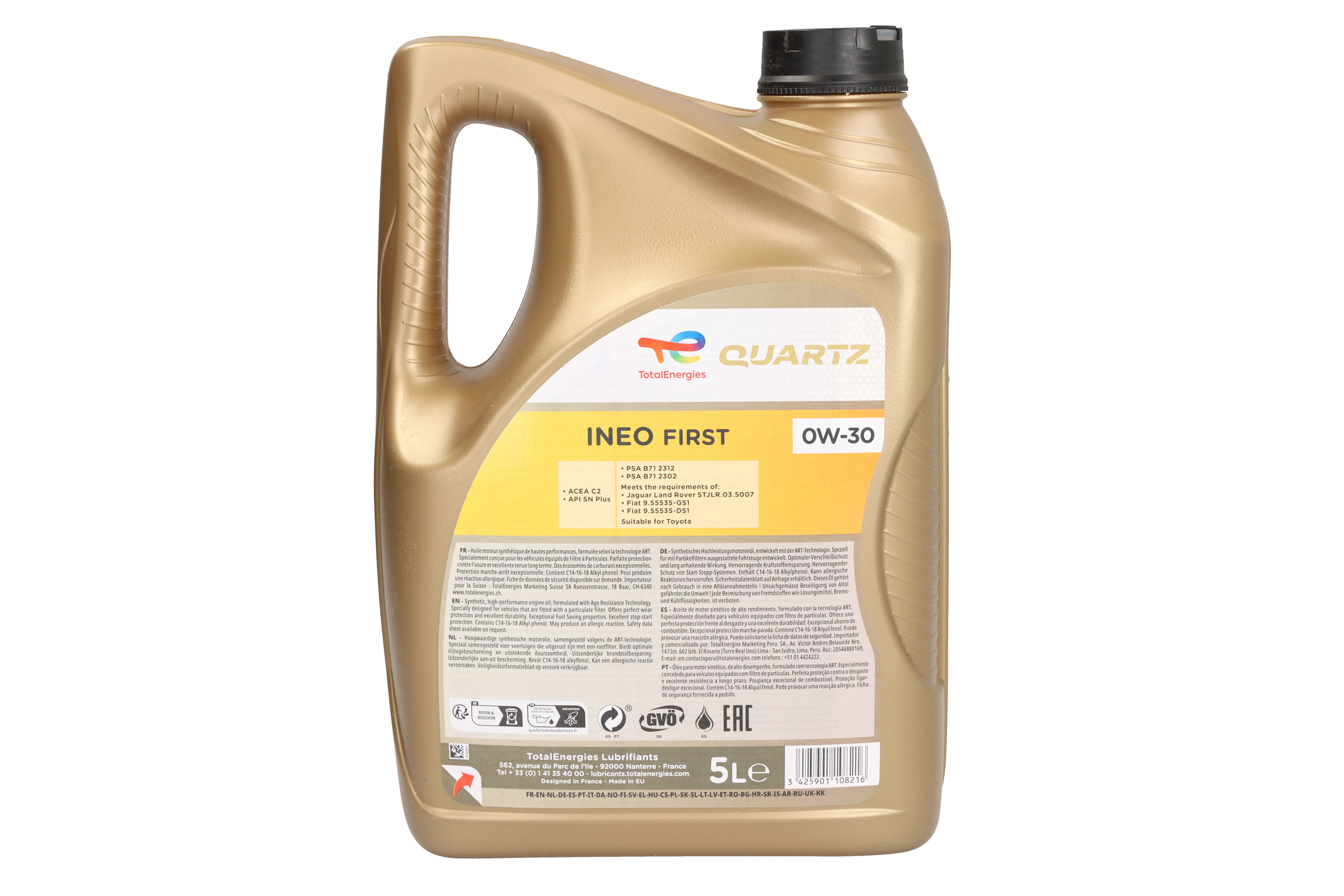 Моторна олива Quartz INEO (5L) 0W30 , ACEA C2, CITROEN B71 2312, FIAT 9.55535 DS1, FIAT 9.55535 GS1, JAGUAR 03.5007, LAND ROVER 03.5007, PEUGEOT B71 2312, PSA B71 2302, TOYOTA фото 10