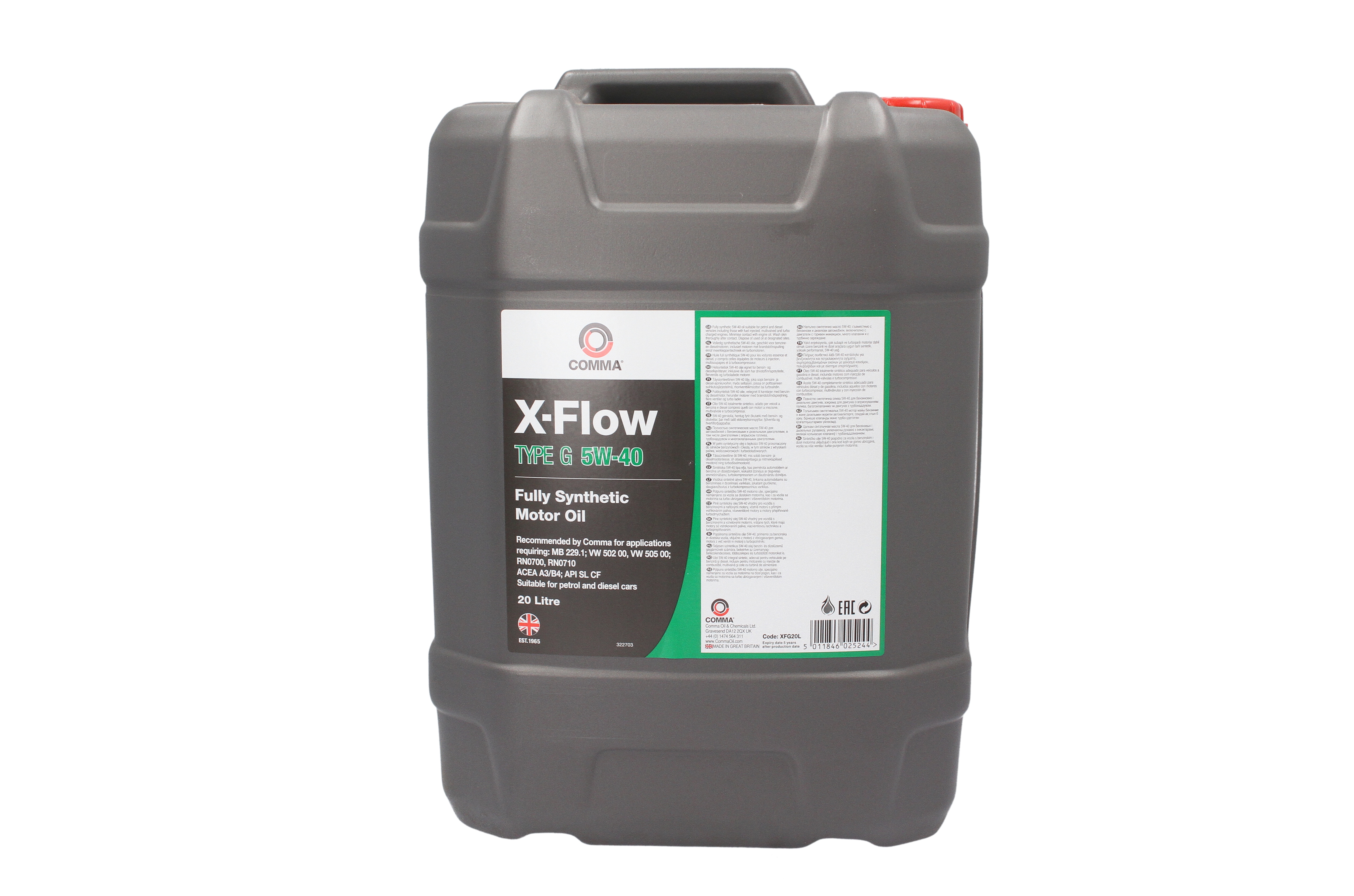 Моторна олива X-FLOW (20L) 5W40 ,API CF, SL, ACEA A3, B4, MB 229.1, RENAULT RN 0700, RENAULT RN 0710, VW 502.00, VW 505.00