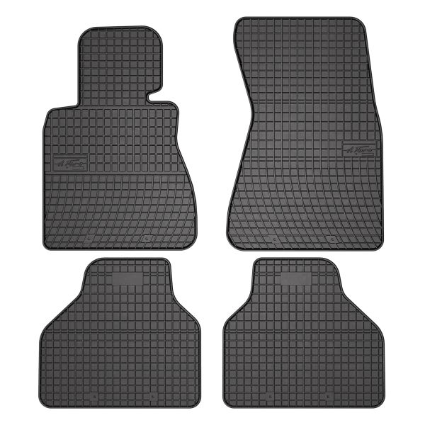 Set Covorase Auto Si Tavita Portbagaj BMW Seria 7 (E65, E66, E67) din 2001-2009, Cauciuc, Protectie Porbagaj, 4x Stickere auto cu BMW