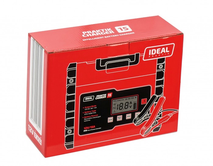 (EN) Battery charger PRAKTIK CHARGER 15 LCD, напруга зарядки: 12 В, зарядний струм: 2/8/15А, напруга джерела живлення: 230В, тип аккумулятора: AGM/EFB/GEL/MF/WET фото 3