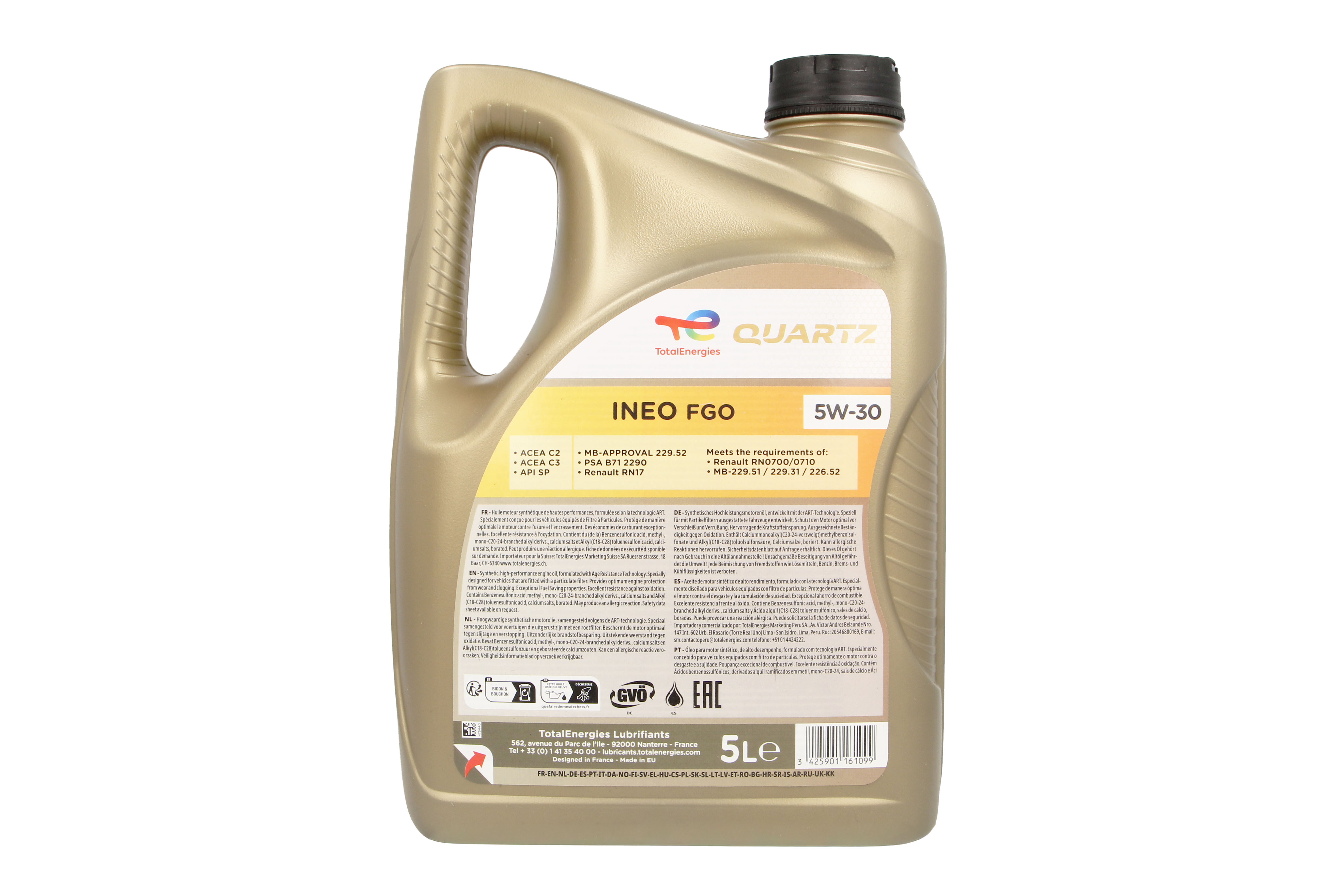 Моторна олива Quartz INEO (1L) 5W30 ,API SP, ACEA C2, C3, FIAT 9.55535 S1, HYUNDAI, IVECO 18-1811, KIA, MB 226.52, MB 229.31, MB 229.51, MB 229.52, PSA B71 2290, RENAULT RN 0700, RENAULT RN 0710, RENA фото 4