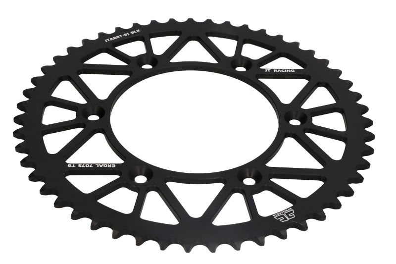 JT rear sprocket 899 51T aluminium RACELITE KTM SX/EXC/LC4 (91-25) (89951JT) (JTR897.51) (chain 520) black