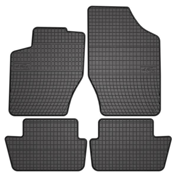 Set 5 covorase auto PEUGEOT 308 SW I (4E_, 4H_) din 2015-2023, cu covoras tunel median, cauciuc, 4x Stickere auto cu PEUGEOT