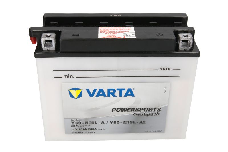 VARTA startovací baterie BOMBARDIER TRAXTER 500 02-03, DUCATI GTL 500 74-79, GTV 500 77-79, HARLEY DAVIDSON FLHR 1340 (E.GLIDE R.KING) 94-96, FLHRI 1340 EFI (E.GLIDE R.KING) 96, FLHS 1340 (E.GLIDE SPORT) 88-93, FLHT 1340 (E.GLIDE STD.) 96, FLHTC 1340 (E.G