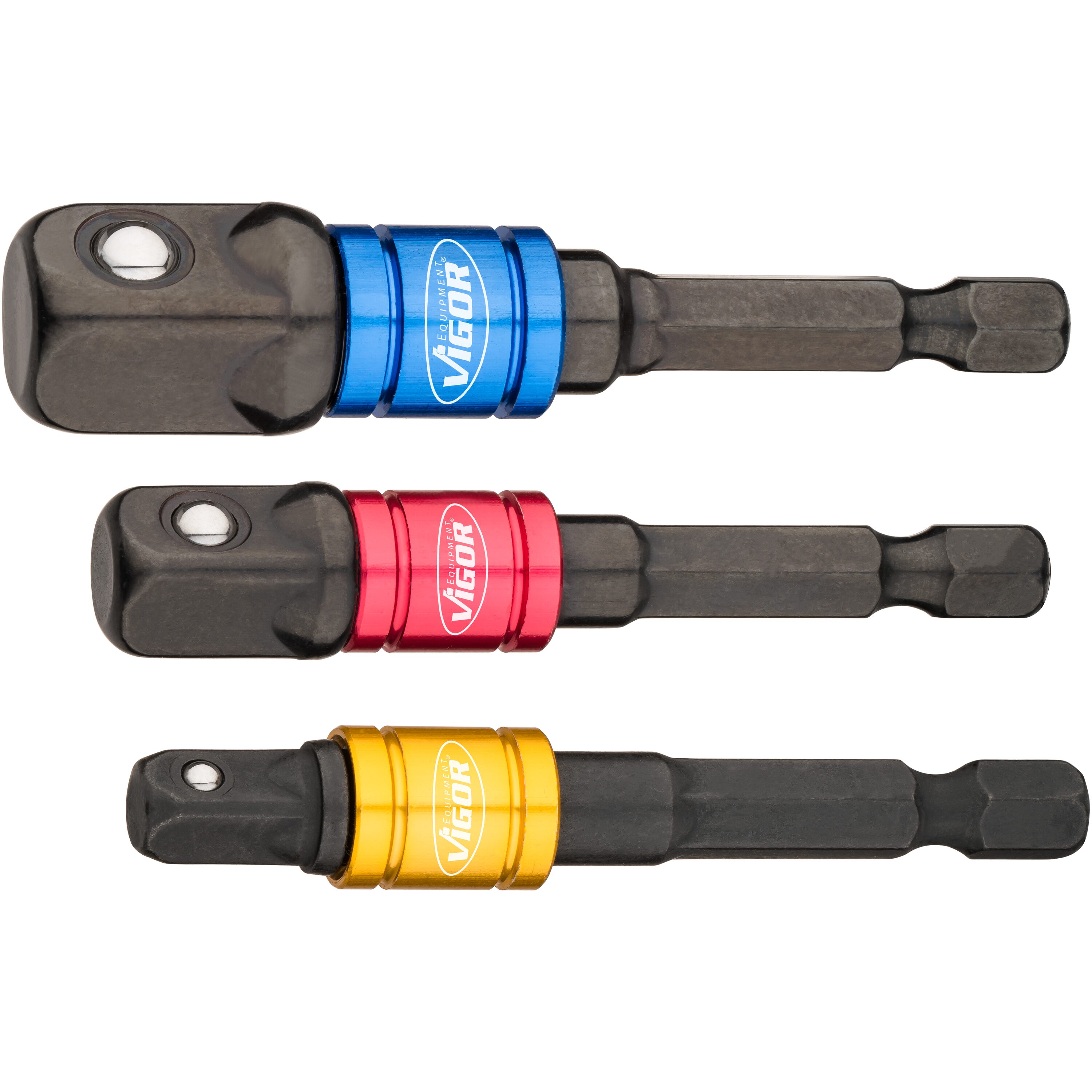 Набір перехідників для шуруповерта M6x1/2"-1/4"-3/8" 3 од. Vigor фото 7
