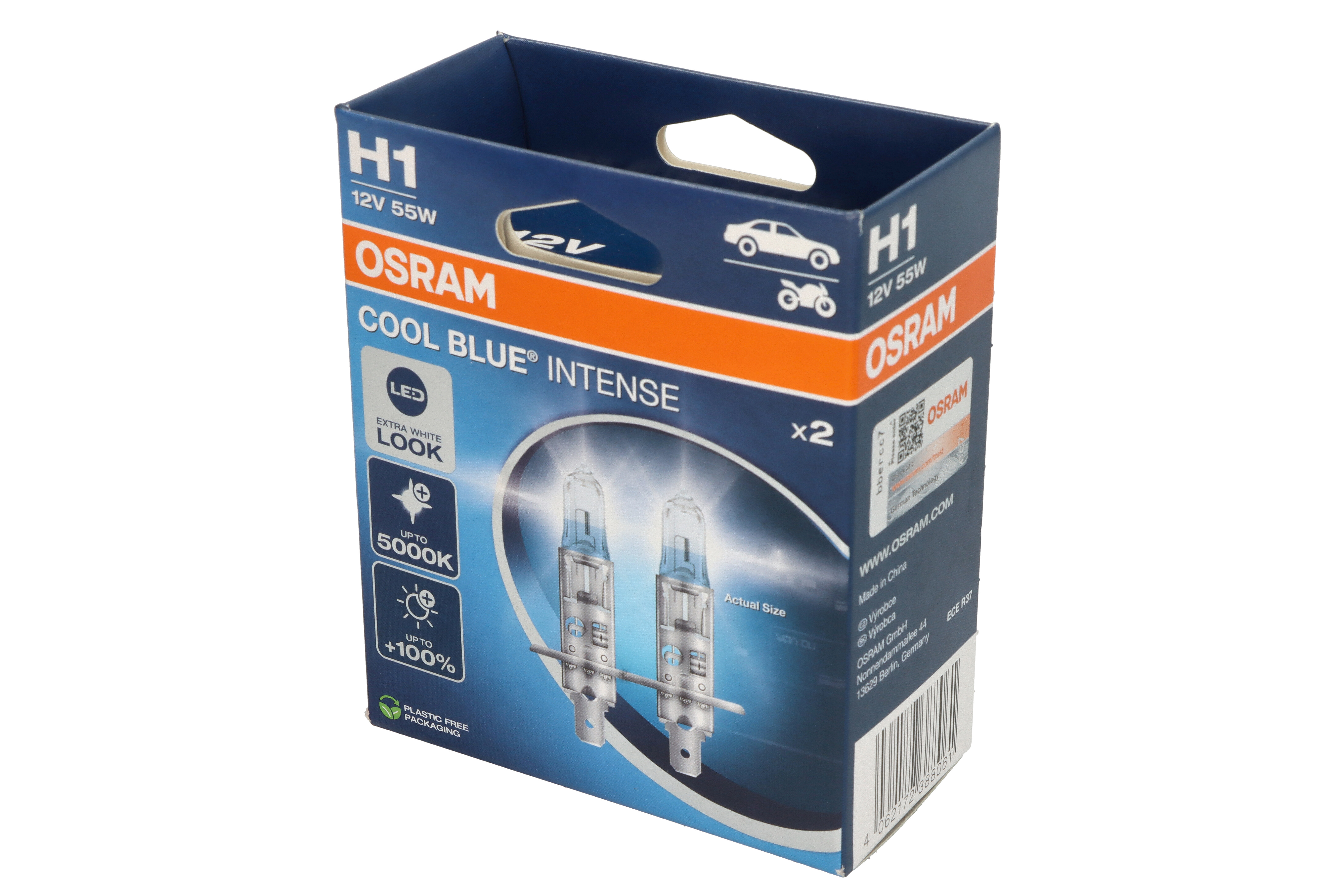 Автолампа галогенова 55W H1 12V 55W 5000K P14.5S / COOL BLUE INTENSE NEXT GEN - НА 100% БІ OSRAM (64150CBN-2HB) osram фото 4