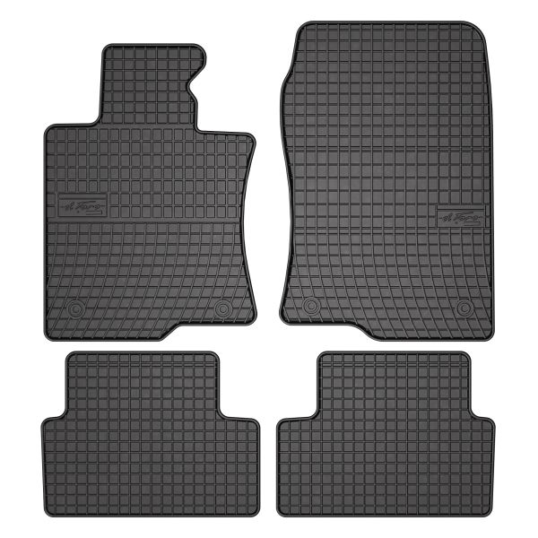 Set 5 covorase auto HONDA ACCORD VIII (CP) din 2007-2014, cu covoras tunel median, cauciuc, 4x Stickere auto cu HONDA
