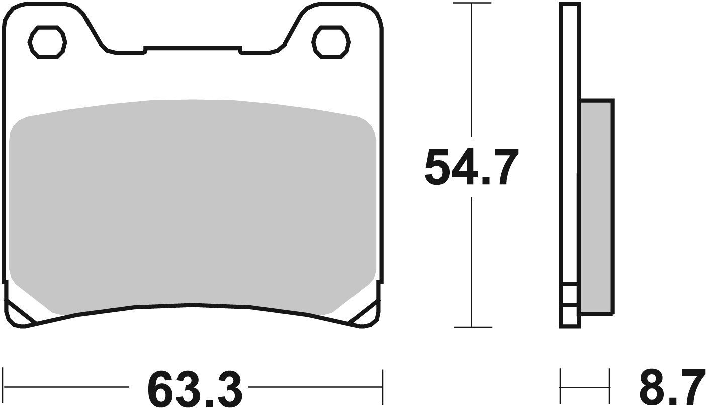 BREMBO sada brzdových destiček, kotoučová brzda YAMAHA BT 1100 (BULLDOG) 02-06, FJ 1200, 1200A (ABS), 1100 84-97, FZ 750, 600 85-88, FZR 1000 (GENESIS EXUP), 750RT (GENESIS), 600R (GENESIS), 750R, 600H (GENESIS), 400 87-95, FZS 1000 (FAZER) 01-05, FZX 750
