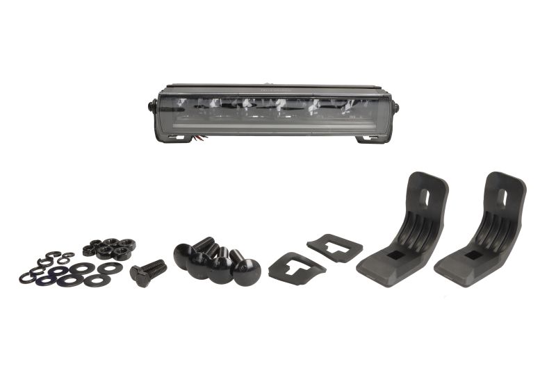Far universal stanga dreapta (faza lunga, LBE 2 Lightbar, LED, 12 24V, latime 314 343mm, inaltime 57mm, adancime: 72mm, alb, aluminiu, negru, lumini pozitie, lungime cablu: 1000mm)
