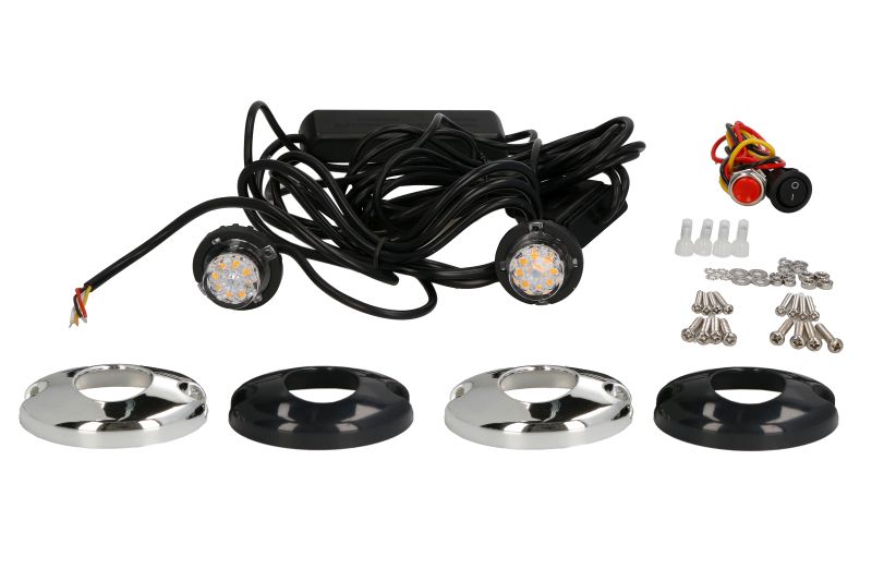 Girofar (portocaliu, 12 24V, LED, 12W, 2-puncte montare, numar programe: 3, 2 buc. set, lungime cablu; 0,4m)