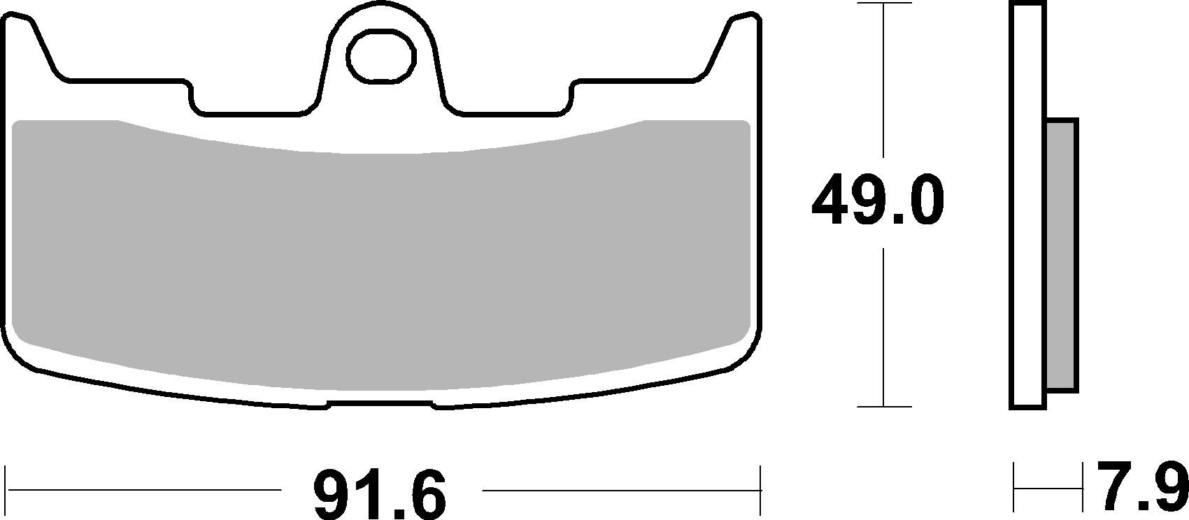 BREMBO sada brzdových destiček, kotoučová brzda BUELL XB12R 1200 (FIREBOLT) 04-06, XB12S 1200 (LIGHTNING) 04-06