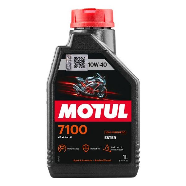 Олива для чотиритактних двигунів MOTUL 7100 10W40 1л, API SN Синтетична естерове фото 2