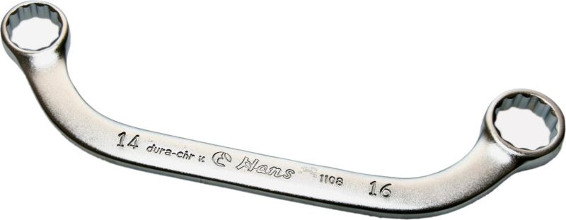 Klucz oczkowy/a typ " U " dwustronny/a, wygięty 19, 22 mm - 1108M19X22