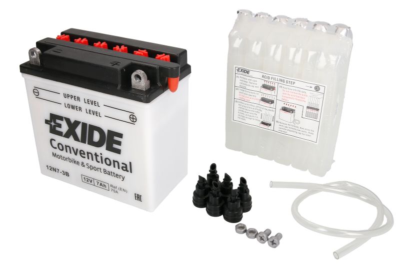 EXIDE startovací baterie YAMAHA AT 125 (3), (2) 72-73, DT 125 74-81, SR 500 (DRUM), (BRAKE DISC) 78-99, XN 150 (TEOS) 01-04, XS 360 77, YFM 100, 80 (BADGER), 80 (GRIZZLY), 80 (RAPTOR), 50 RAPTOR 87-08, YP 150 (MAJESTY) 00-04 (12N7-3B, 12N7-3B, 4560, YB7L-