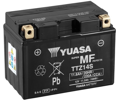 YUASA startovací baterie BMW C 600 (SPORT) 12, F 700 GS, 800GT 12-17, HP2 1200 (MEGAMOTO), (ENDURO), (SPORT) 05-11, R 1200 GS LC (ADVENTURE), GS (ADVENTURE) 08-17, BENELLI SPORT 1130 TNT 07-08, TNT 899, 1130 (CAFE RACER), 1130 (TITANIUM), 1130 (SPORT) 07-