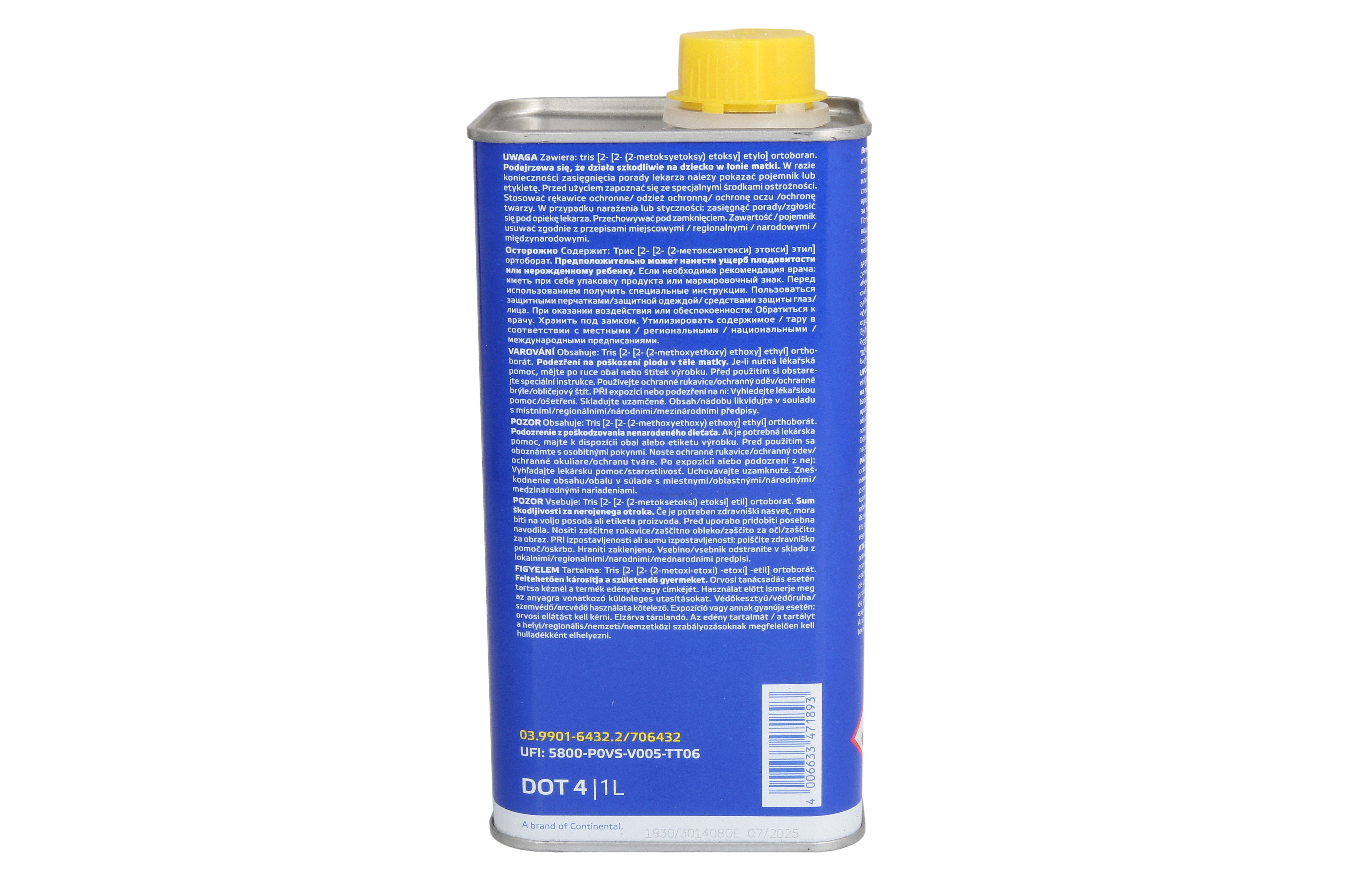 Гальмівна рідина DOT4 (1L) [сухість: 265°C, вологість: 175°C, в'язкість: 700мм²/с] SAE J1703, ISO/DIN 4925 - заміна на два роки фото 2
