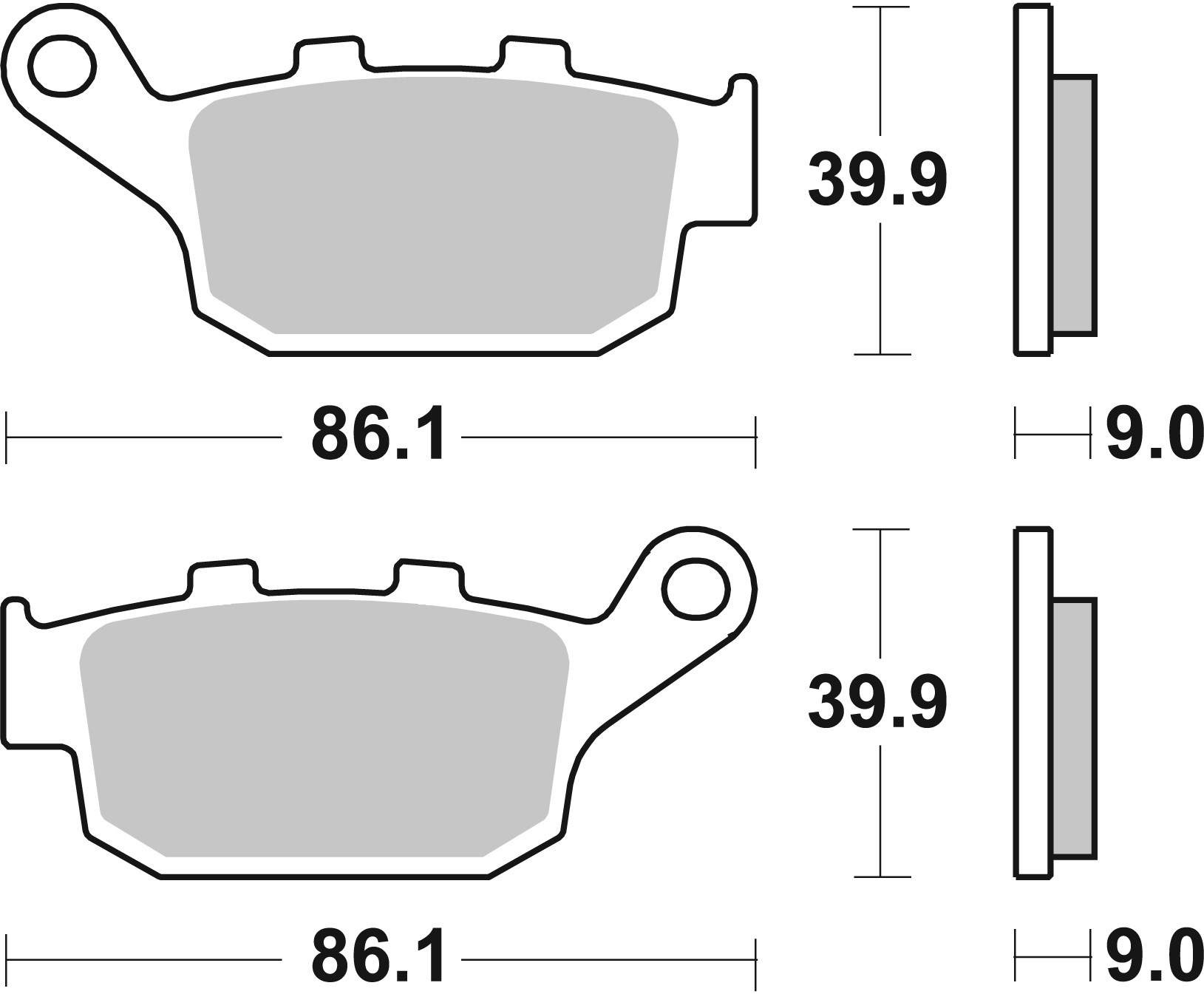 BREMBO sada brzdových destiček, kotoučová brzda KAWASAKI KLE 650 (VERSYS ABS) 18, Z 900, 800 ABS 16-19