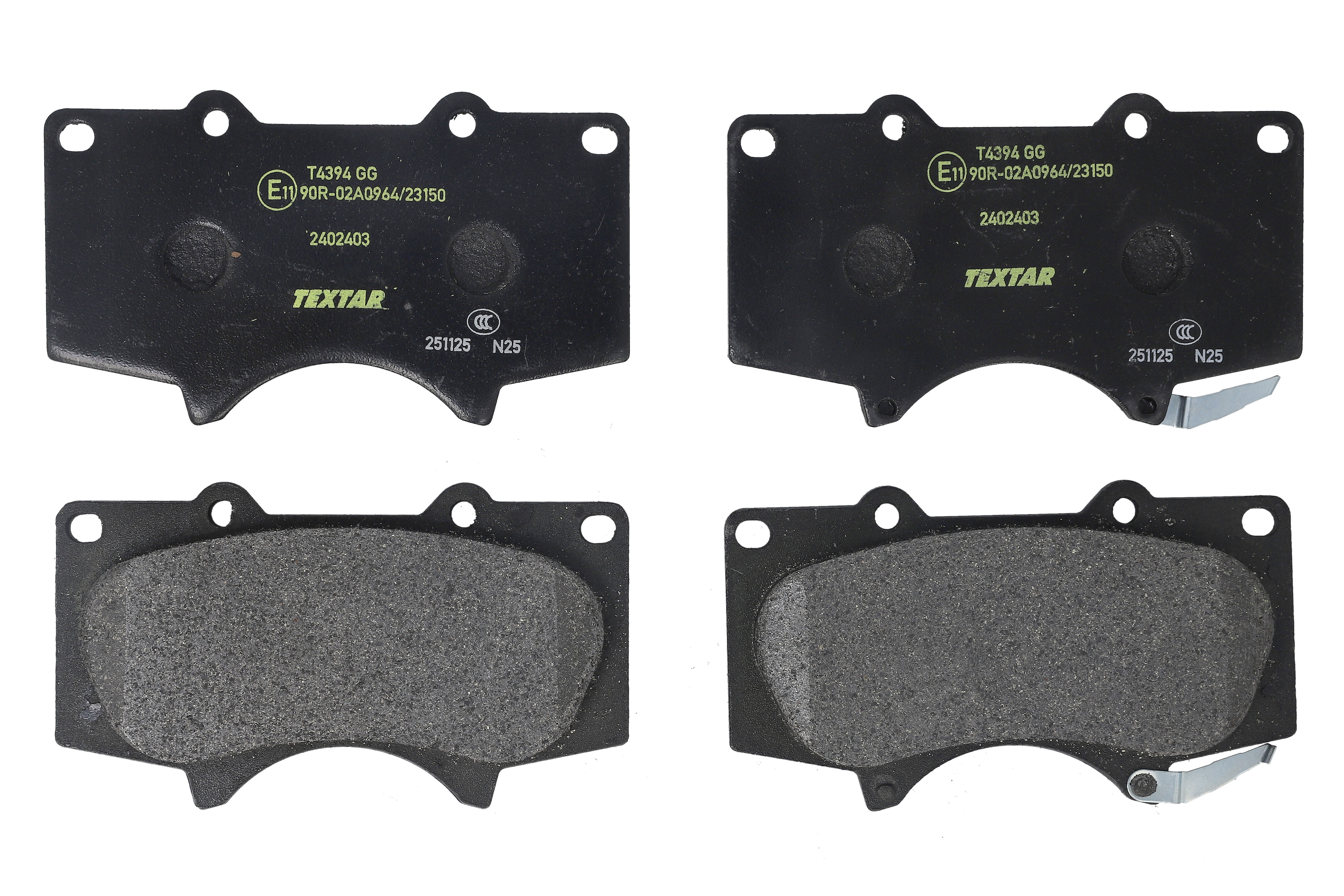 Комплект гальмівних колодок передн , LEXUS GX, MITSUBISHI PAJERO IV, PAJERO SPORT II, TOYOTA 4 RUNNER IV, 4 RUNNER V, FJ CRUISER, FORTUNER, HILUX VII, HILUX VIII, LAND CRUISER 2.4D-4.7 02.99-