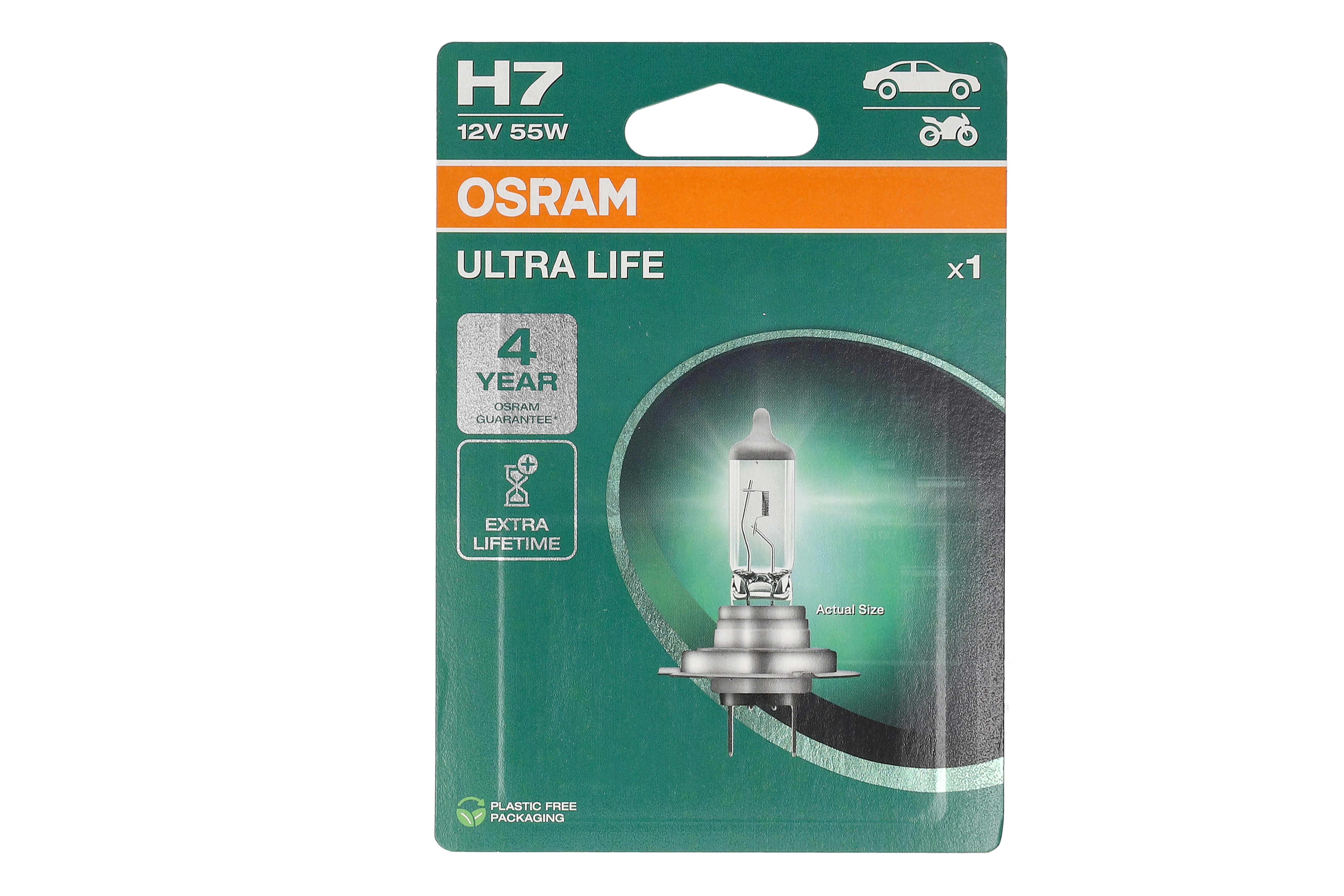 Автолампа галогенова 55W H7 12V 55W PX26D / ULTRA LIFE - В 4 РАЗИ ЗБІЛЬШЕНО СТРОК СЛУЖБИ / OSRAM (64210ULT-1BL) osram фото 4