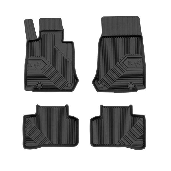 Set 5 covorase auto MERCEDES-BENZ GLC Coupe (C253) din 2009-2017, cu covoras tunel median, cauciuc, 4x Stickere auto cu MERCEDES-BENZ