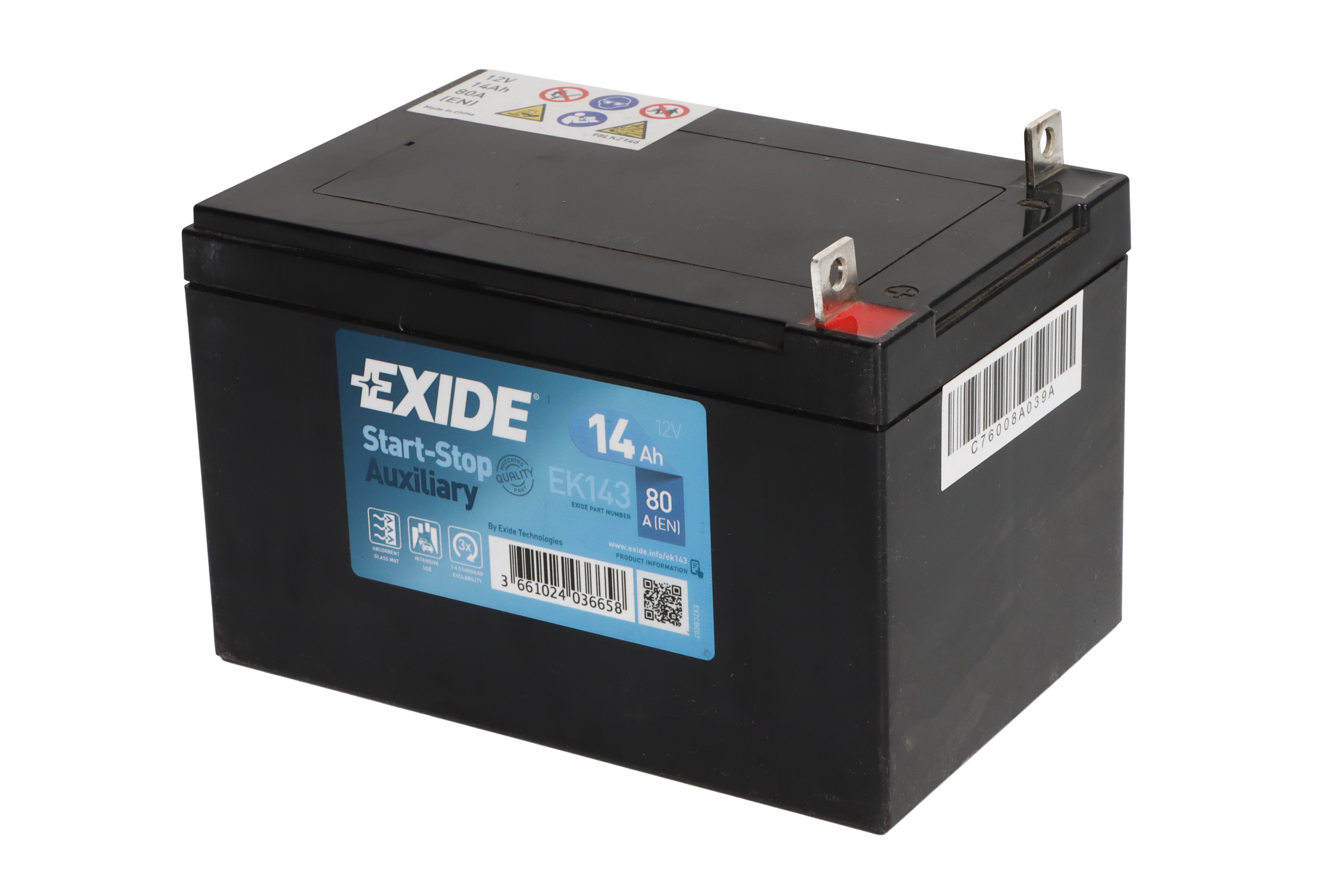 Акумуляторна батарея 14Ah/80A (150x100x100/+L/B0) (Start-Stop AGM/допоміжний) Exide фото 5