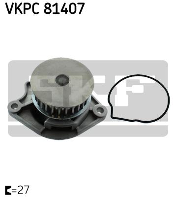 Помпа води Skoda Fabia/Octavia/VW Caddy II-III/Golf IV-VI/Polo III-V 1.4/1.4 16V 00- (27z) SKF фото 11