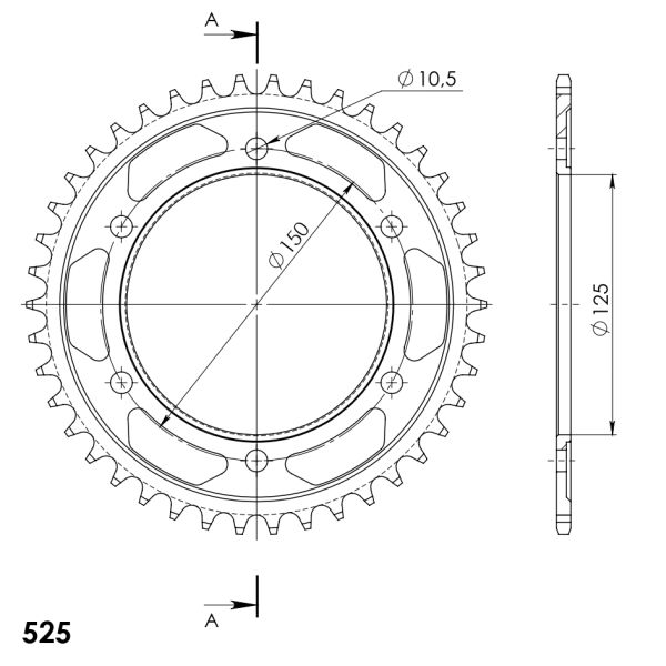 SUPERSPROX řetězová rozeta KTM ADVENTURE 990S, 990, 990R, 1050, 950, 1090, 950S, 1190, 1190R, 1090A 03-18, SUPER 1290, 950R 06-20