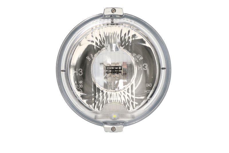 Far universal stanga dreapta (faza lunga, H3 LED, 24V, diametru 183mm, alb, plastic, crom, lumini pozitie, lungime cablu: 150mm)
