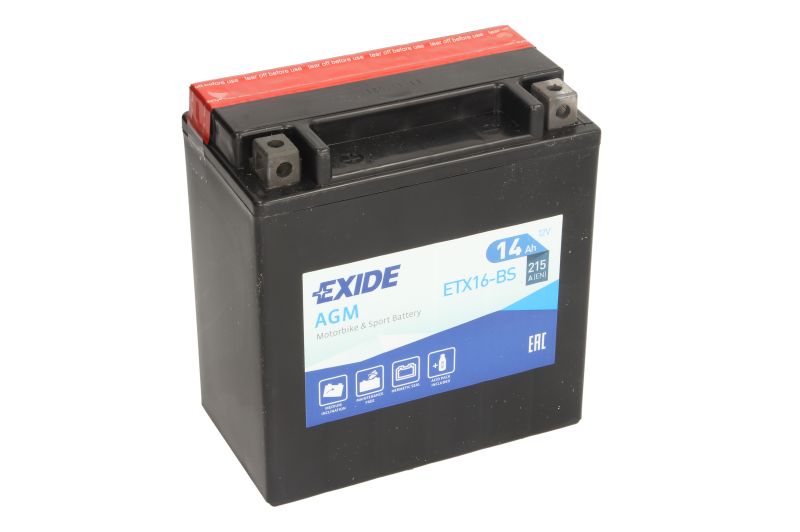 EXIDE startovací baterie HONDA XL 1000 V (VARADERO), VA (VARADERO ABS) 03-09, KAWASAKI VN 2000, 2000 (VULCAN), 1600 (MEAN STREAK), 1500 (MEAN STREAK), 1500R (DRIFTER), 1700 (VULCAN VOYAGER VAQERO), 1700 (CLASSIC), 1700 (VULCAN VOYAGER), 1700 (CLAS. TOURER