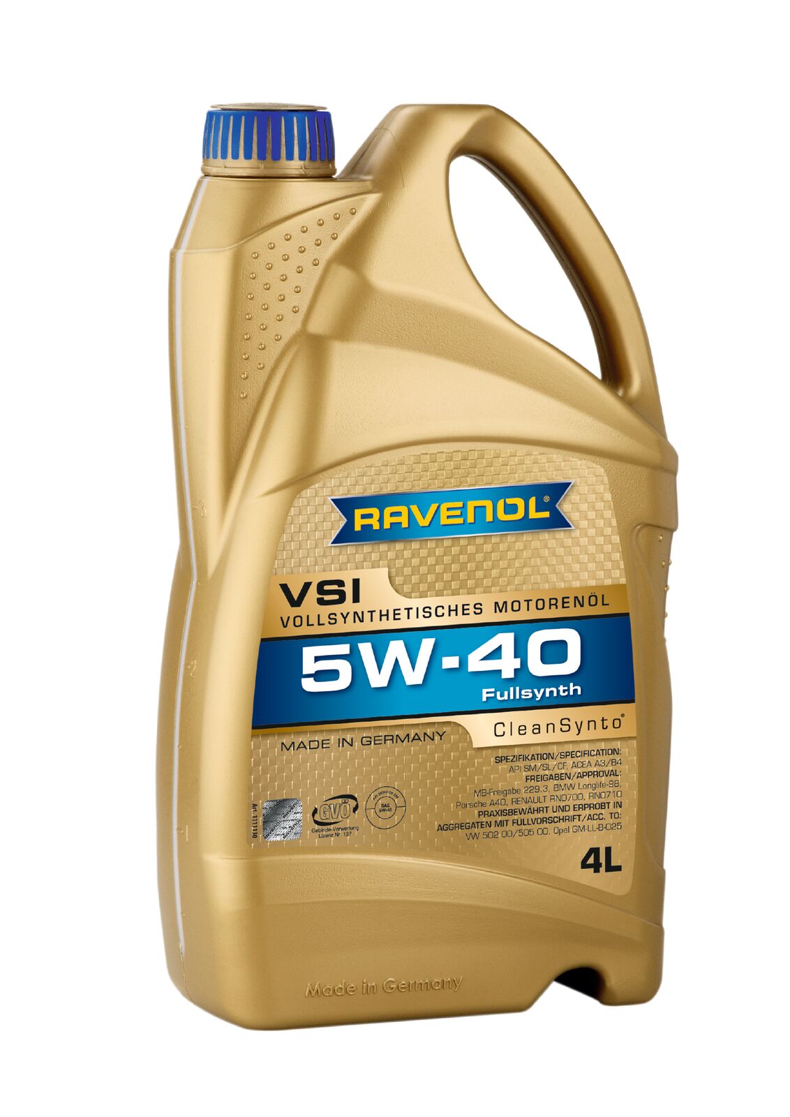 Моторна олива Cleansynto (1L) 5W40 ,API CF, SN+, SP, BMW LL-01, CHRYSLER MS-10850, CHRYSLER MS-10896, CITROEN B71 2296, FIAT 9.55535 H2, GM LL-B-025, MB 226.5, MB 229.3, OPEL LL-B-025, PEUGEOT B71 229 фото 2